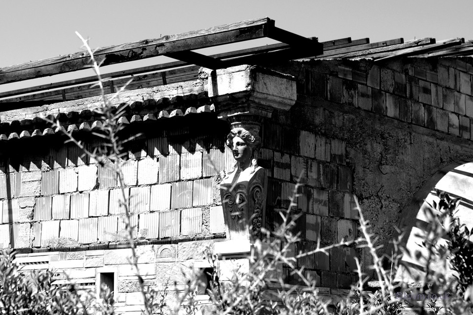 Whilst walking one day we happened upon this church to be, roofless, doorless and entirely incomplete.  The caryatid holding the roof could be an acknowledgement of Artemis, who in Cretan mythology was born on the islands of Paximadia to the South of Crete.